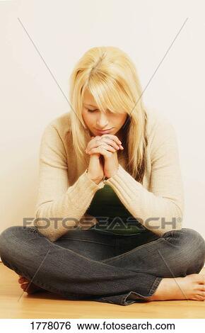 Woman deep in thought View Large Photo Image Stock Photograph - Woman deep in thought. Fotosearch