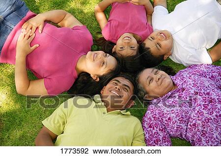 Family lying in grass View Large Photo Image Stock Image - Family lying in grass. Fotosearch