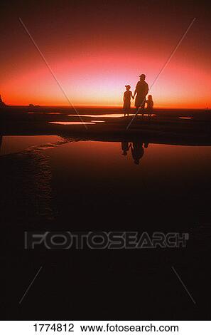 Family watching the sunset View Large Photo Image Stock Image - Family watching the sunset. Fotosearch