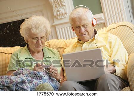 Stock Image - Seniors spending time together. Fotosearch