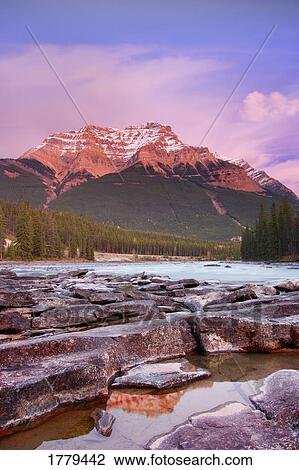 Mount Kerkeslin Athabasca Falls Jasper National Park View Large Photo Image Stock Image - Mount Kerkeslin Athabasca Falls Jasper National Park. Fotosearch