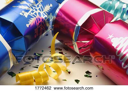 Stock Image - Christmas crackers. Fotosearch