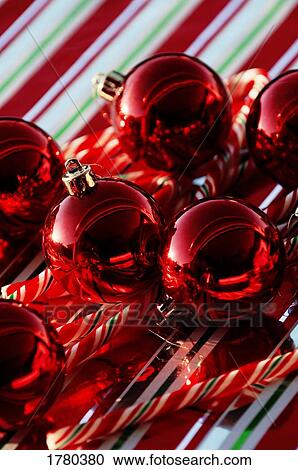 Stock Image - Closeup of Christmas decorations. Fotosearch
