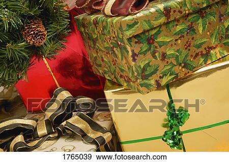 Presents at Christmas View Large Photo Image Stock Photo - Presents at Christmas. Fotosearch