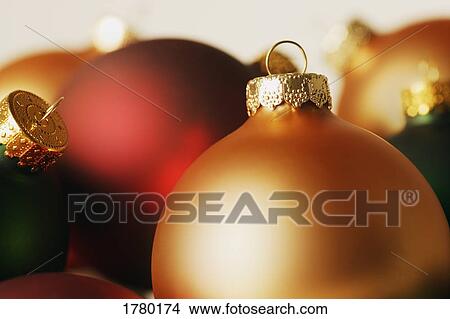 Picture - Closeup of Christmas decorations. Fotosearch