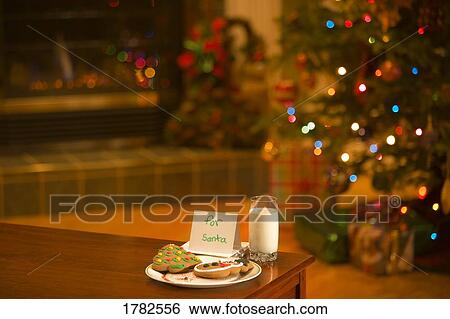 Milk and Cookies for Santa View Large Photo Image Stock Photograph - Milk and Cookies for Santa. Fotosearch