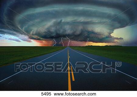 Single lane road leading to thundercloud View Large Photo Image Stock Photography - Single lane road leading to thundercloud. Fotosearch