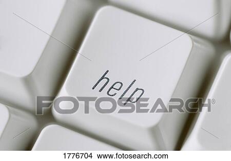 Picture - The help key on a computer keyboard. Fotosearch