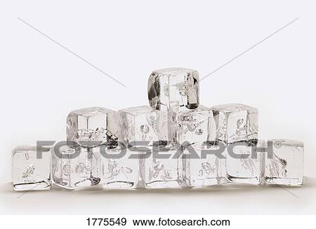 Stock Photo - A wall of ice cubes. Fotosearch