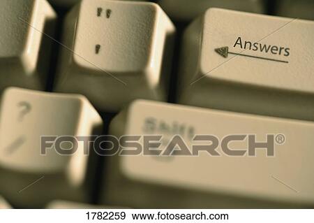 Stock Photo - Answers button on keyboard. Fotosearch