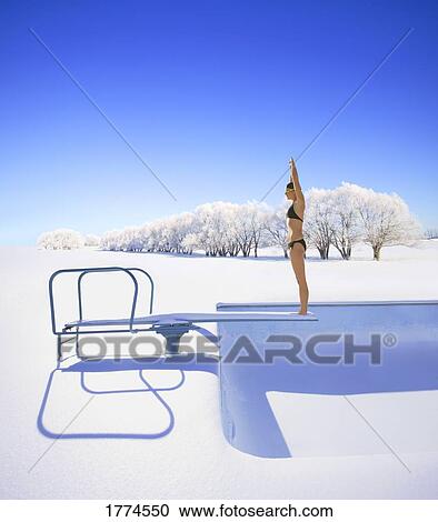 Stock Image - Diving into winter. Fotosearch