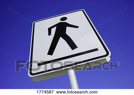 Pedestrian sign View Large Photo Image Stock Photo - Pedestrian sign. Fotosearch