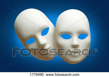 White drama masks View Large Photo Image Stock Image - White drama masks. Fotosearch
