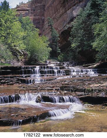Staircase falls, West Fork, Zion National Park, Utah View Large Photo Image Stock Image - Staircase falls, West Fork, Zion National Park, Utah. Fotosearch