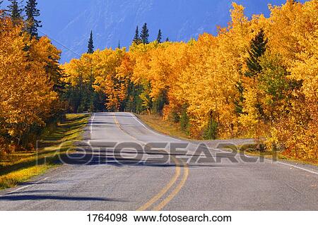 Stock Photo - A scenic road in autumn. Fotosearch