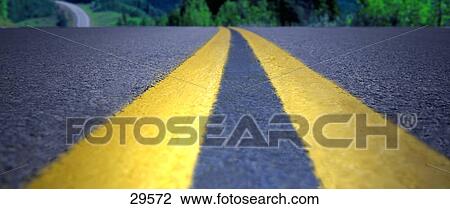 Bug's eye view of double solid yellow line on road View Large Photo Image Stock Image - Bug's eye view of double solid yellow line on road. Fotosearch