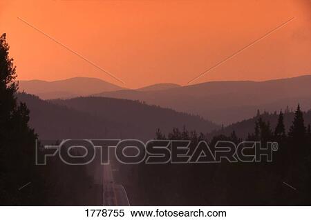 Stock Photography - Chic Choc Mountains at Sunset. Fotosearch
