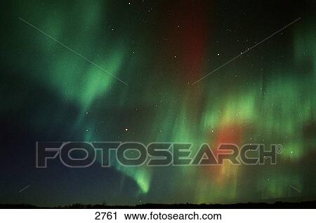 Stock Image - Northern lights in the sky. Fotosearch