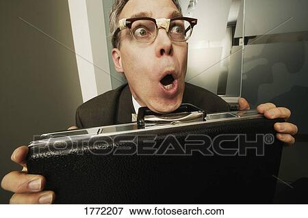 Stock Photo - Nerdy businessman. Fotosearch