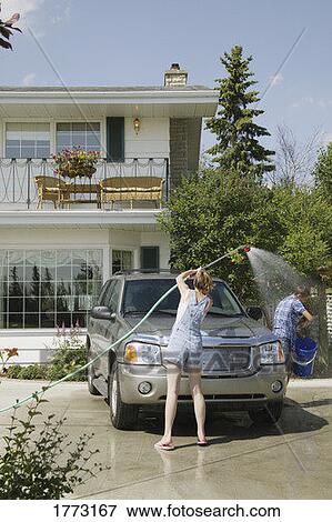 Stock Photo - Washing the car. Fotosearch