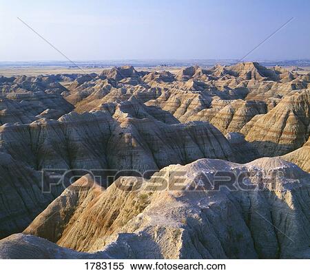 Eroded landscape with banded colors, Badlands National Park View Large Photo Image Stock Photography - Eroded landscape with banded colors, Badlands National Park. Fotosearch