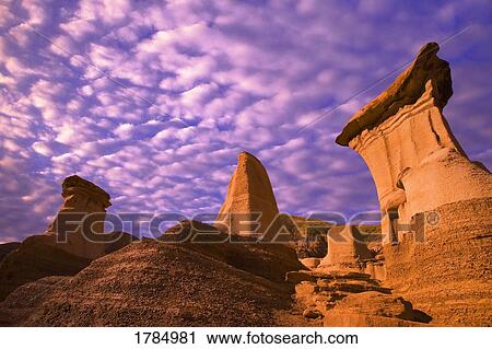 Stock Image - Hoodoos in the Badlands. Fotosearch