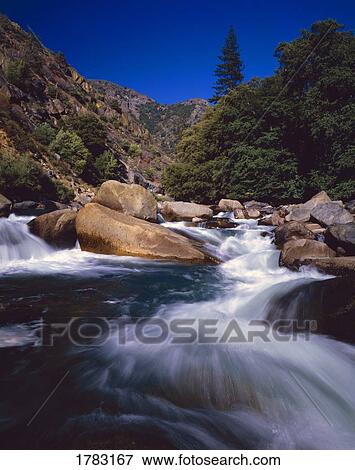 Rushing water of Kings River, Kings Canyon National Park View Large Photo Image Stock Photo - Rushing water of Kings River, Kings Canyon National Park. Fotosearch