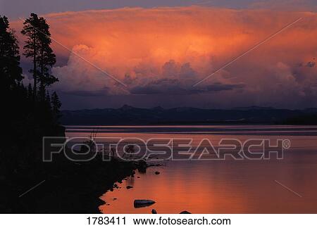 Sunset at Yellowstone Lake from Pumice Point, Yellowstone National Park View Large Photo Image Stock Image - Sunset at Yellowstone Lake from Pumice Point, Yellowstone National Park. Fotosearch