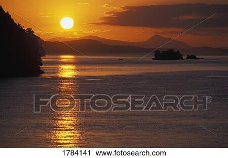 Sunset over Gulf Islands View Large Photo Image Stock Image - Sunset over Gulf Islands. Fotosearch