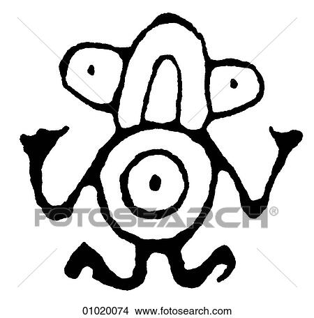 サイン シンボル 線画 アメリカ メキシコ人 カエル モチーフ 発生 から Zempoala Huastec Veracruz Michoacan そして Tlatilco イラスト Fotosearch