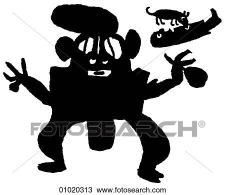 Signs & Symbols - line art A helping spirit. View Large Illustration Drawing - Signs & Symbols - line art A helping spirit.. Fotosearch