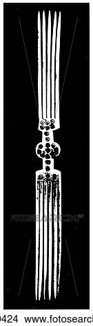 Stock Illustration - Signs & Symbols - line art Africa A comb carved in bone. Zulu. The Zulu were a highly organized, military society who on several occasions defeated numerically superior, better equipped colonial armies. [Artifact]. Fotosearch