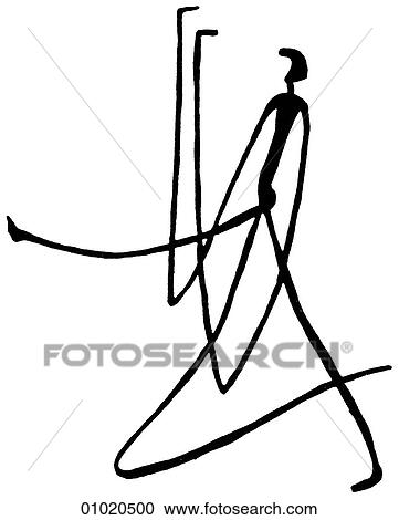 Clipart - Signs & Symbols - line art Africa Bushman rock painting, southwest Africa.. Fotosearch