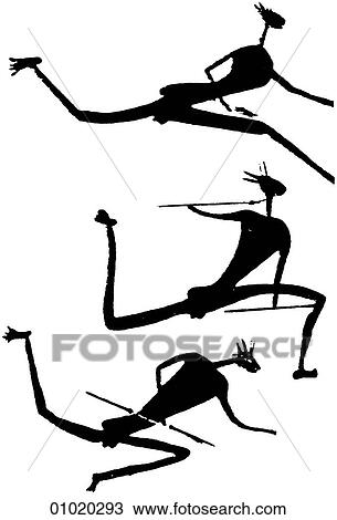 Signs & Symbols - line art Africa Pre-historic rock paintings from Spain and Southern Africa. View Large Illustration Drawing - Signs & Symbols - line art Africa Pre-historic rock paintings from Spain and Southern Africa.. Fotosearch