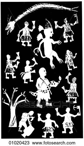 Signs & Symbols - line art Africa AppliquZ figures from Dahomey. Dahomey - now the Republic of Benin - is situated on the coast of West Africa between Togo and Nigeria in an area known as the "Slave Coast". The kingdom of Dahomey prospered from late View Large Illustration Drawing - Signs & Symbols - line art Africa AppliquZ figures from Dahomey. Dahomey - now the Republic of Benin - is situated on the coast of West Africa between Togo and Nigeria in an area known as the "Slave Coast". The kingdom of Dahomey prospered from late. Fotosearch