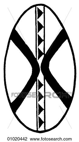 Signs & Symbols - line art Africa Painted wooden shield, Kenya. An eastern African country bordered by the Indian Ocean to the east, Ethiopia, The Sudan, Uganda and Somalia. The inhabitants of the coastal region have had trading relations with Arabia fo View Large Illustration Drawing - Signs & Symbols - line art Africa Painted wooden shield, Kenya. An eastern African country bordered by the Indian Ocean to the east, Ethiopia, The Sudan, Uganda and Somalia. The inhabitants of the coastal region have had trading relations with Arabia fo. Fotosearch