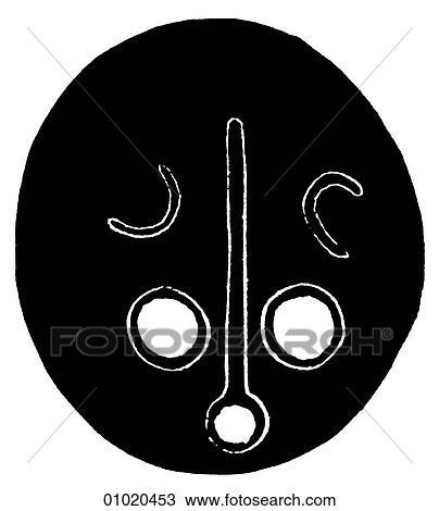 Signs & Symbols - line art Africa Dung covered calabash mask, Sudan. Sudan is the great expanse of savanna plains extending across northeast Africa. The name comes from the Arabic "bilad as-sudan" ("land of the black peoples"). View Large Illustration Drawing - Signs & Symbols - line art Africa Dung covered calabash mask, Sudan. Sudan is the great expanse of savanna plains extending across northeast Africa. The name comes from the Arabic "bilad as-sudan" ("land of the black peoples").. Fotosearch