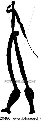 Stock Illustration - Signs & Symbols - line art Africa Rock painting, southern Africa.. Fotosearch