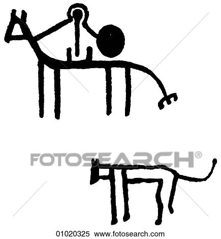 Stock Illustration - Signs & Symbols - line art Africa Pre-historic rock engravings from the Atlas Mountains. These mountains are actually several ranges which run northeast to southwest through Morocco, Algeria and Tunisia. The highest peak is Mt. Toubkal which rises to 1. Fotosearch