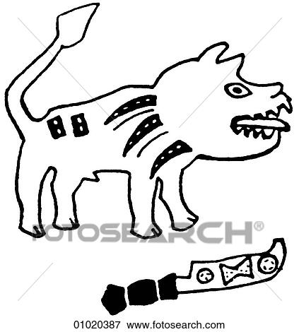 Stock Illustration - Signs & Symbols - line art Africa Symbol of the lion of King GlZlZ of Dahomey (1858-89). Dahomey - now the Republic of Benin - is situated on the coast of West Africa between Togo and Nigeria in an area known as the "Slave Coast". The kingdom of Daho. Fotosearch