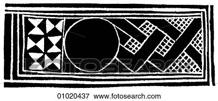 Stock Illustration - Signs & Symbols - line art Africa Carved design on wooden spoon, Congo-Kinshasa. The Congo can be described in various ways - The African country formerly known as Congo is now called Zaire. The separate, Republic of The Congo lies to the north of Zaire. Fotosearch
