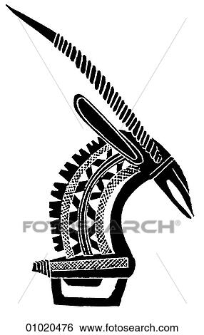 Stock Illustration - Signs & Symbols - line art Africa Wooden headdress in form of antelope, Mali. Mali was the center of a great trading empire in West Africa in the 13th-16th centuries. The modern Republic of Mali is adjacent to Burkina Faso, Niger, Algeria, Senegal and M. Fotosearch