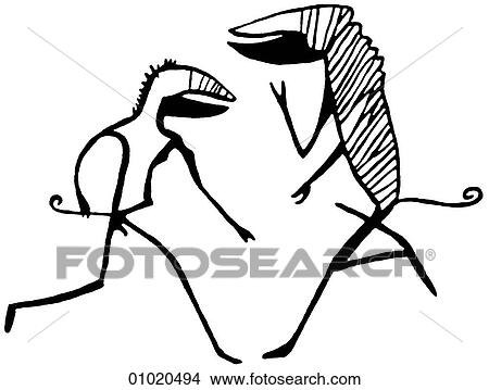Signs & Symbols - line art Africa Bushman rock painting of mythical creatures, southwest Africa. View Large Illustration Stock Illustration - Signs & Symbols - line art Africa Bushman rock painting of mythical creatures, southwest Africa.. Fotosearch