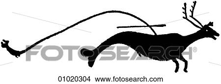 Stock Illustration - Signs & Symbols - line art Arctic Inuit animal painting.. Fotosearch