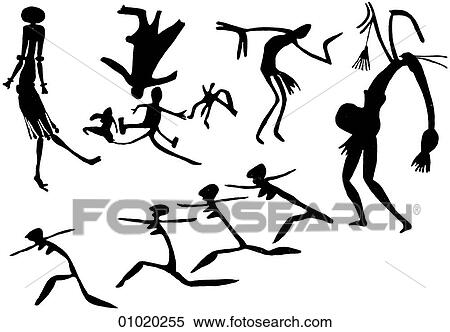 Signs & Symbols - line art Australia Pre-historic rock painting Various figures from wall-paintings. The man on the extreme right is holding a boomerang. View Large Illustration Stock Illustration - Signs & Symbols - line art Australia Pre-historic rock painting Various figures from wall-paintings. The man on the extreme right is holding a boomerang.. Fotosearch