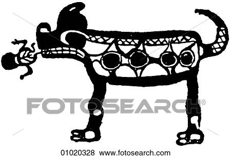 Signs & Symbols - line art British Columbian Indian drawing of a wolf swallowing a human being. View Large Illustration Stock Illustration - Signs & Symbols - line art British Columbian Indian drawing of a wolf swallowing a human being.. Fotosearch