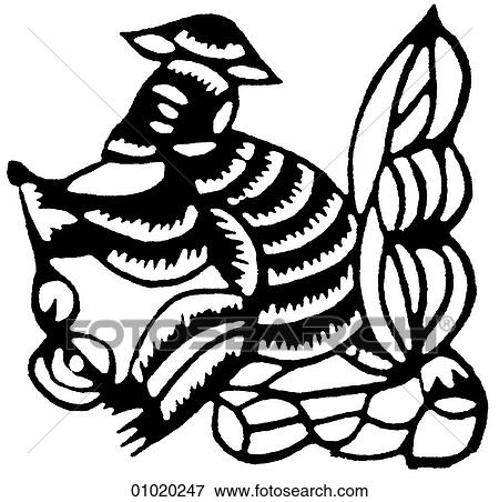 Stock Illustration - Signs & Symbols - line art China A monkey smoking. Fotosearch