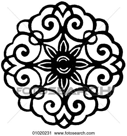 Clip Art - Signs & Symbols - line art China Flowers of happiness. Fotosearch