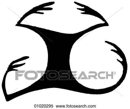 Signs & Symbols - line art China Frog image from a Chinese ceramic. View Large Illustration Stock Illustration - Signs & Symbols - line art China Frog image from a Chinese ceramic.. Fotosearch