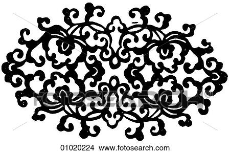 Signs & Symbols - line art China Happy flowers. View Large Illustration Stock Illustration - Signs & Symbols - line art China Happy flowers.. Fotosearch